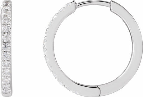 14K White Gold 1/3 CTW Lab-Grown Diamond 16.3 mm Hoop Earrings