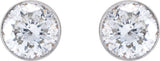 14K White 1/4 CTW Natural Diamond Ultra-Lightweight Stud Earrings