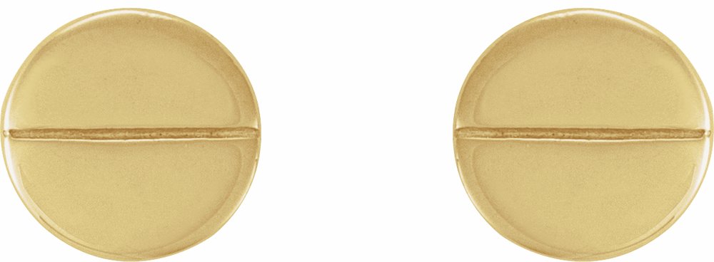14K Yellow 4.9 mm Geometric 4 mm Press Fit Back Earrings