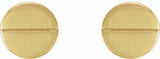 14K Yellow 4.9 mm Geometric 4 mm Press Fit Back Earrings