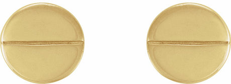 14K Yellow 4.9 mm Geometric 4 mm Press Fit Back Earrings
