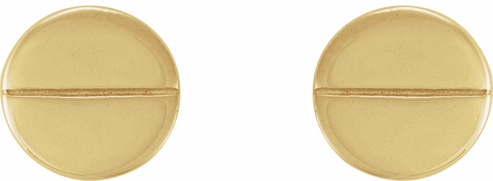 14K Yellow 4.9 mm Geometric 4 mm Press Fit Back Earrings