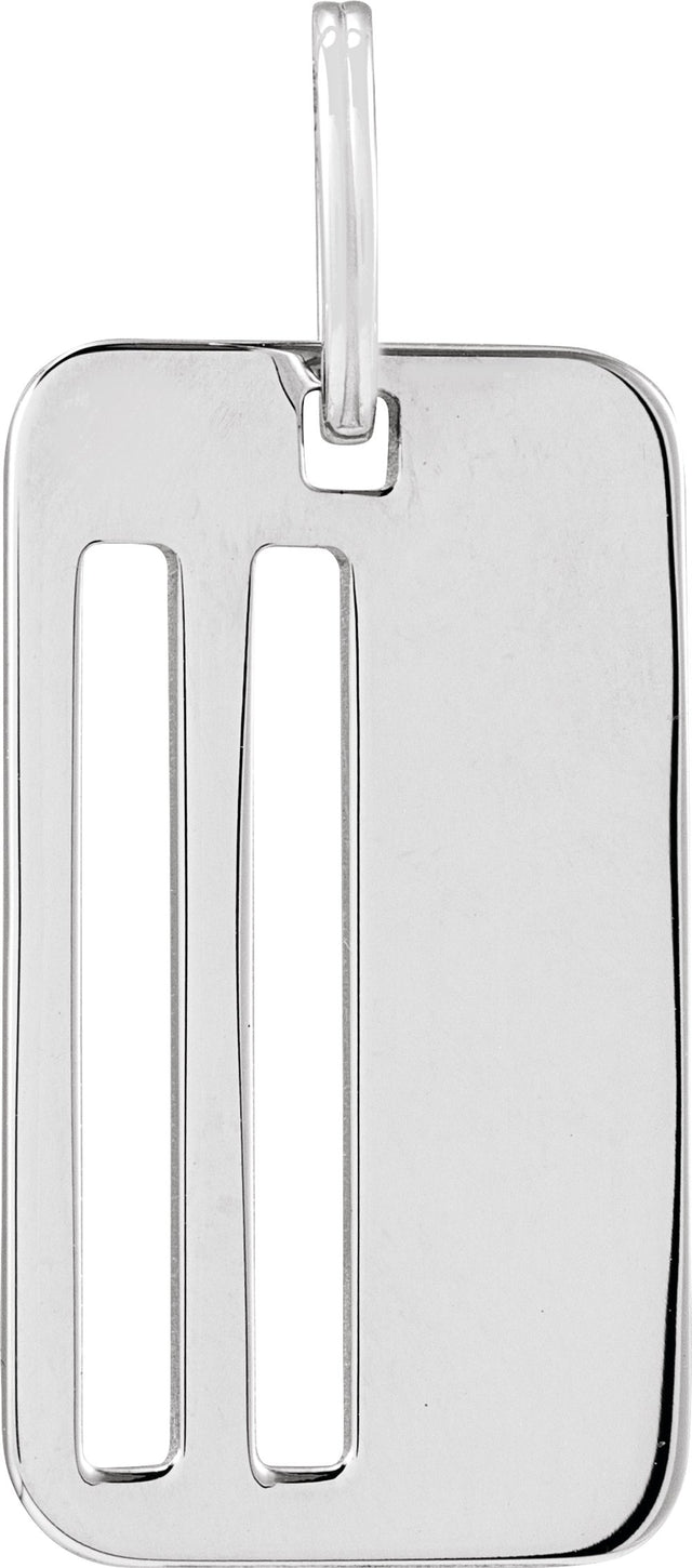 14K White Engravable Dog Tag