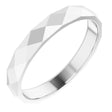 Sterling Silver 3.5 mm Geometric Faceted Flat Band Size 5.5