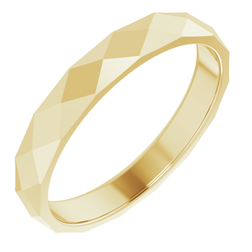 14K Yellow 3.5 mm Diamond Pattern Band Size 7