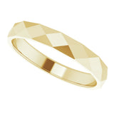 14K Yellow Gold 3.5 mm Geometric Faceted Flat Band Size 7