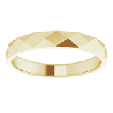 14K Yellow Gold 3.5 mm Geometric Faceted Flat Band Size 7