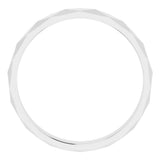 Sterling Silver 3.5 mm Geometric Faceted Flat Band Size 5.5