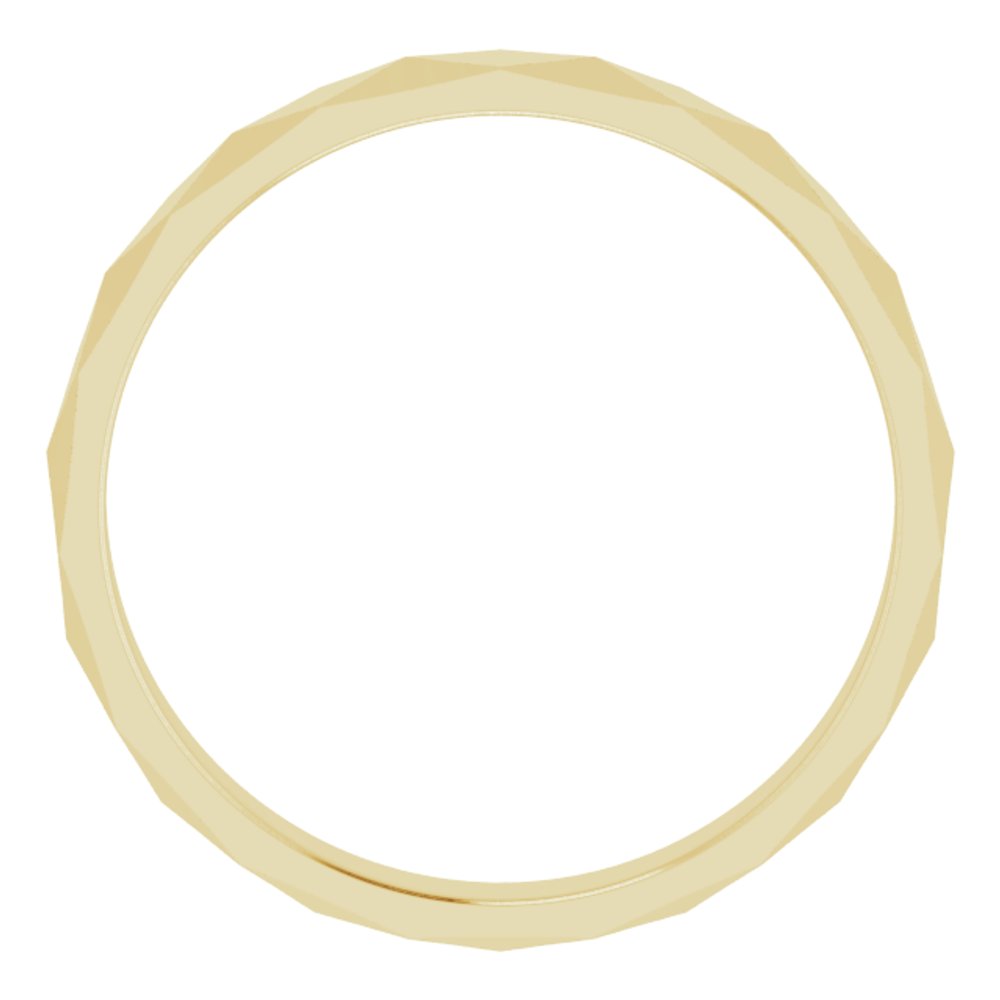 14K Yellow Gold 3.5 mm Geometric Faceted Flat Band Size 7