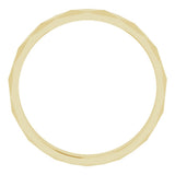 14K Yellow Gold 3.5 mm Geometric Faceted Flat Band Size 7
