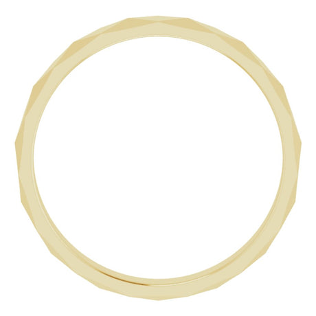 14K Yellow Gold 3.5 mm Geometric Faceted Flat Band Size 7