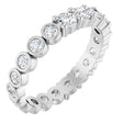 14K White 1 1/3 CTW Natural Diamond Reversible Eternity Band Size 7