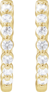 14K Yellow 1/3 CTW Lab-Grown Diamond Hoop Earrings