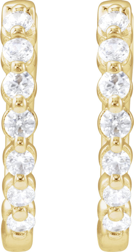 14K Yellow 1/3 CTW Lab-Grown Diamond Hoop Earrings