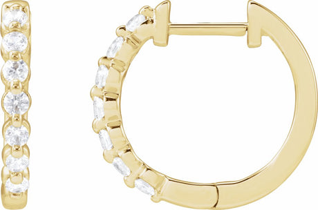 14K Yellow 1/3 CTW Lab-Grown Diamond Hoop Earrings