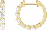 14K Yellow 3/4 CTW Lab-Grown Diamond Hoop Earrings