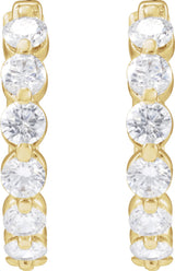 14K Yellow Gold 1 CTW Lab-Grown Diamond Hoop Earrings