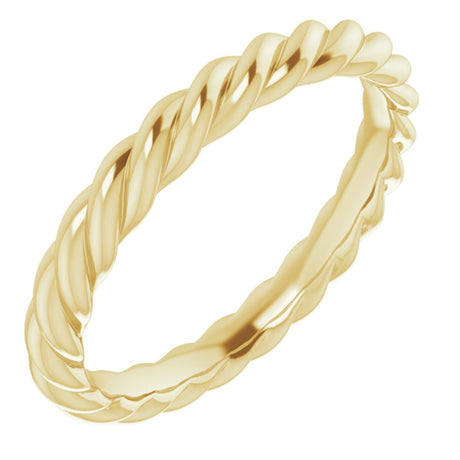 14K Yellow Gold 3.2 mm Skinny Rope Band Size 9.5