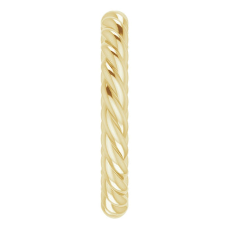 14K Yellow Gold 3.2 mm Skinny Rope Band Size 9.5