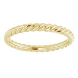 10K Yellow 2.7 mm Skinny Rope Band Size 10