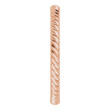 14K Rose 2.2 mm Skinny Rope Band Size 10