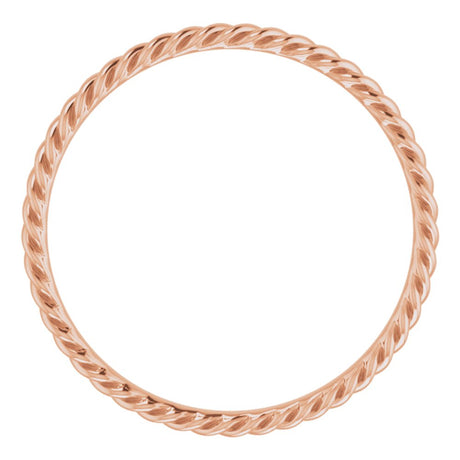 14K Rose 2.2 mm Skinny Rope Band Size 10