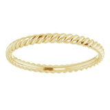 14K Yellow 2.2 mm Skinny Rope Band Size 9.5