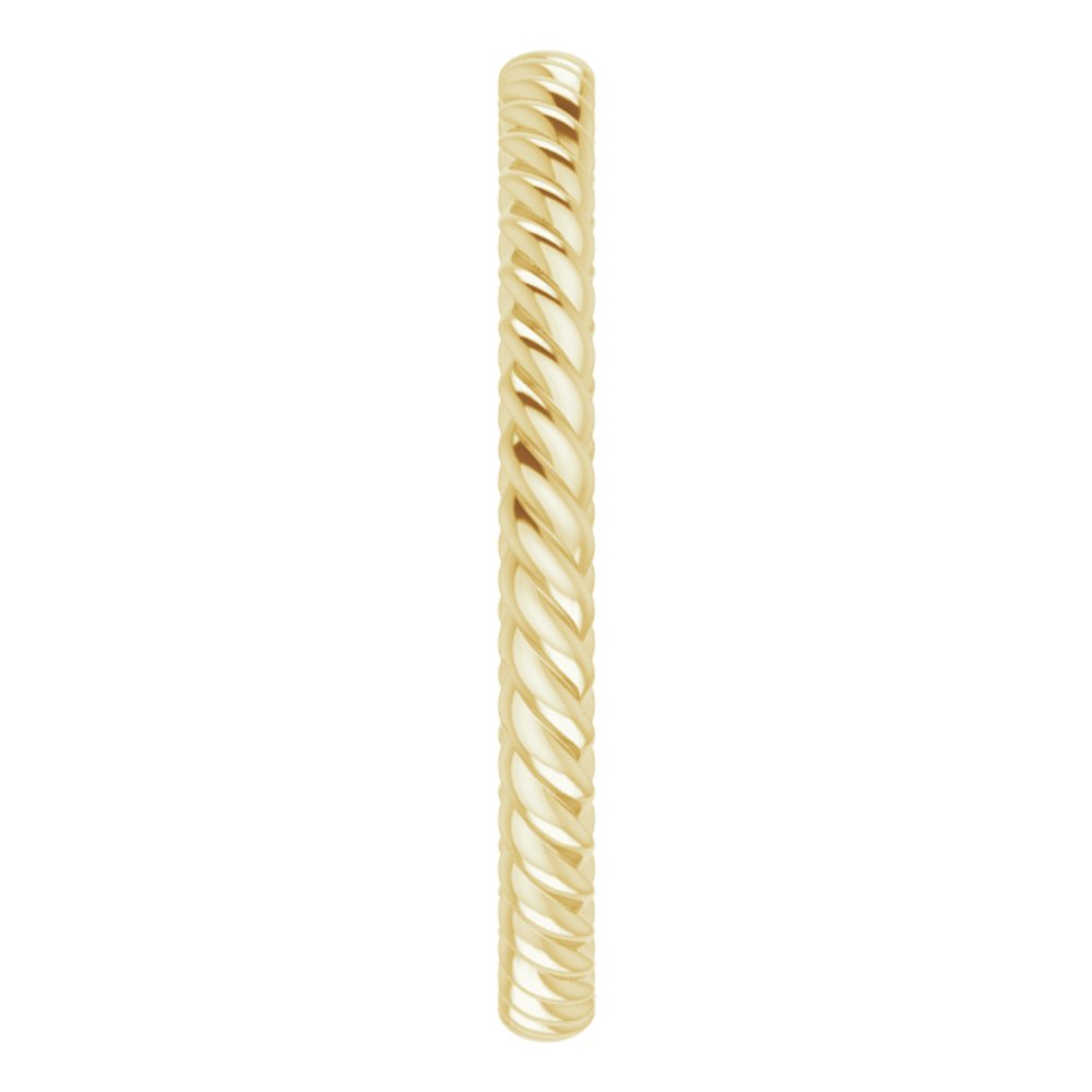 14K Yellow 2.2 mm Skinny Rope Band Size 9.5