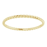 18K Yellow 1.51 mm Skinny Rope Band Size 10