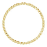 18K Yellow 1.51 mm Skinny Rope Band Size 10