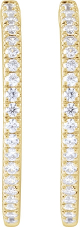 14K Yellow 1/2 CTW Lab-Grown Diamond 22.9 mm Hoop Earrings