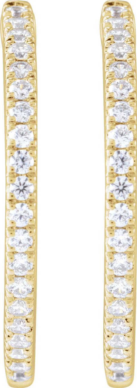 14K Yellow 1/2 CTW Lab-Grown Diamond 22.9 mm Hoop Earrings