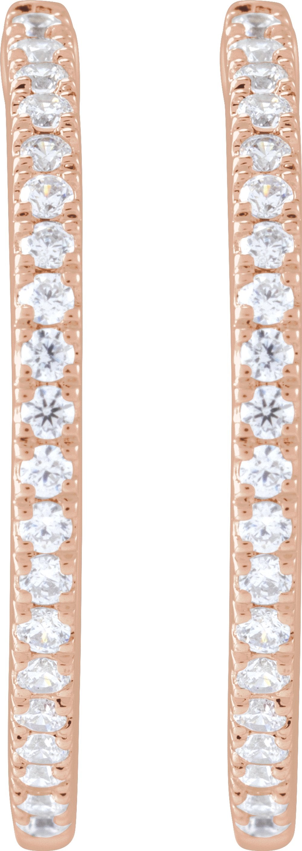 14K Rose 1/2 CTW Lab-Grown Diamond 22.9 mm Hoop Earrings