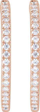 14K Rose Gold 1/2 CTW Lab-Grown Diamond 22.9 mm Hoop Earrings