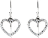 14K White 1/5 CTW Natural Diamond Heart Earrings