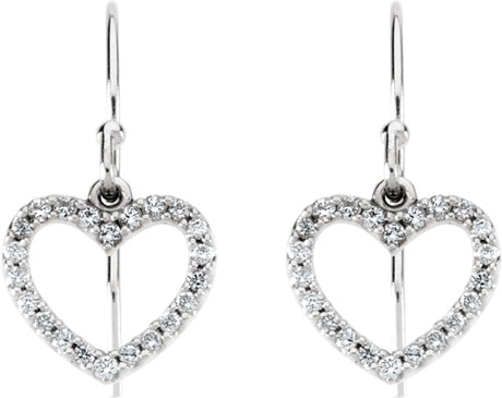 14K White 1/5 CTW Natural Diamond Heart Earrings