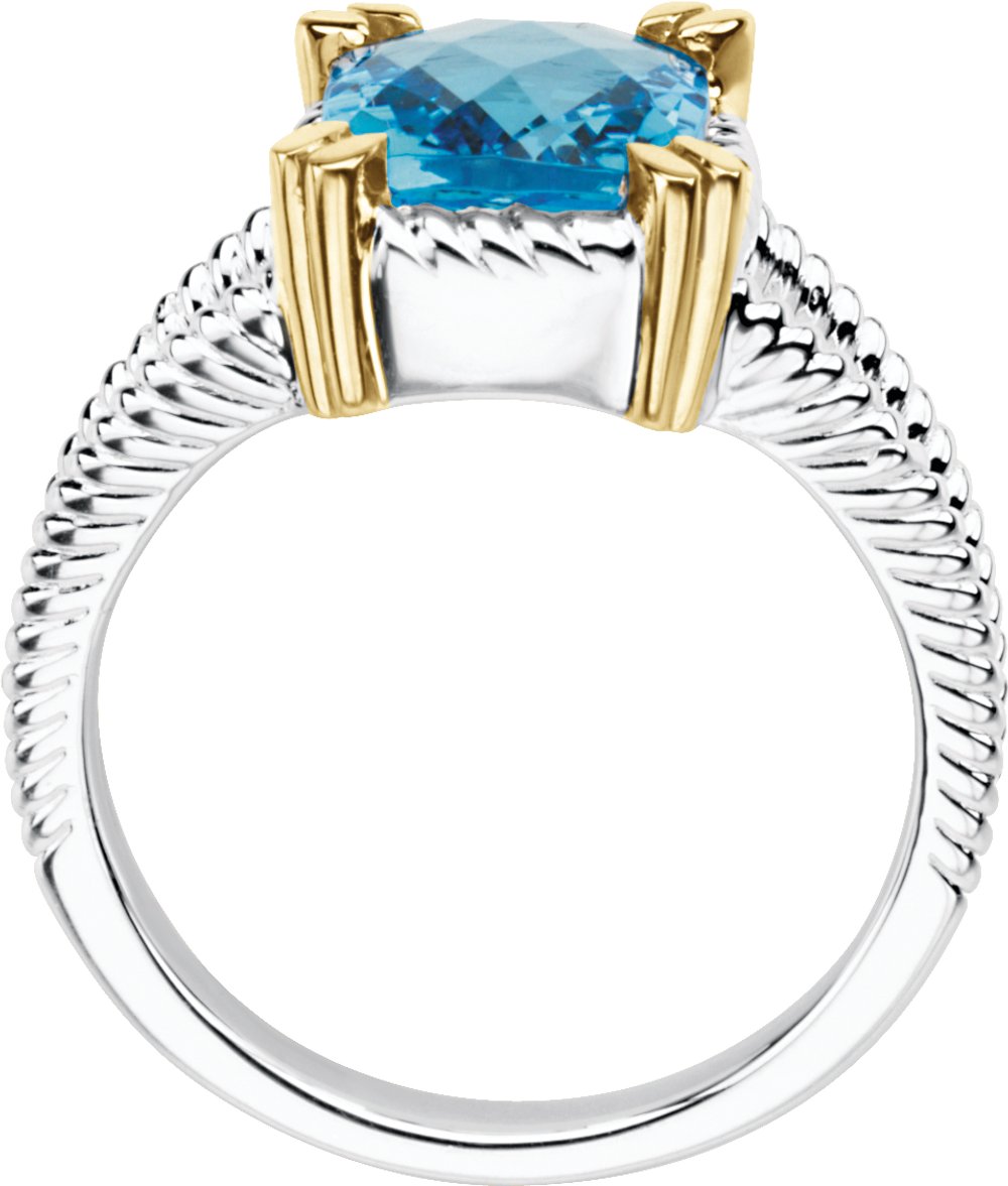 Sterling Silver Natural Swiss Blue Topaz Ring