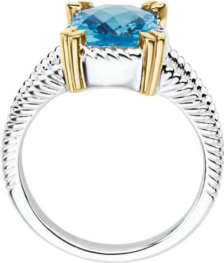 Sterling Silver Natural Swiss Blue Topaz Ring