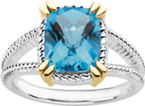 Sterling Silver Natural Swiss Blue Topaz Ring