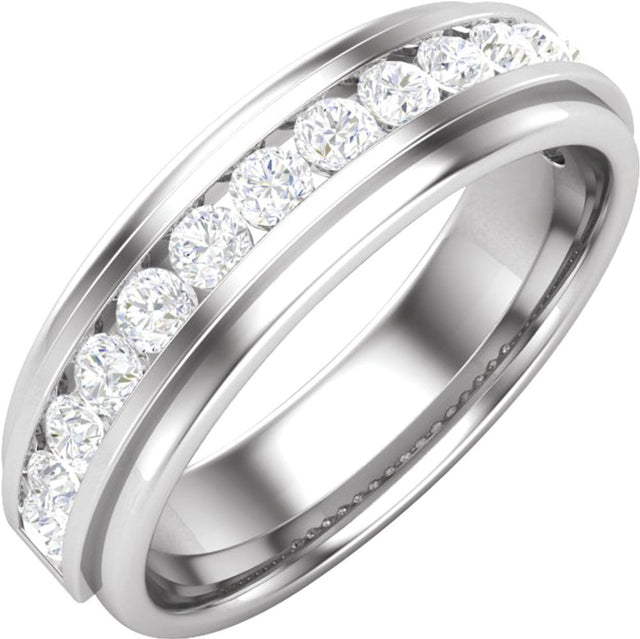 14K White 1/2 CTW Lab-Grown Diamond Channel Set Band