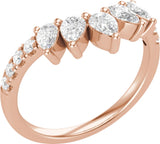 14K Rose 3/4 CTW Lab-Grown Diamond Contour Band