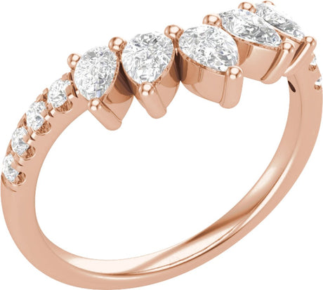 14K Rose 3/4 CTW Lab-Grown Diamond Contour Band