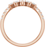 14K Rose 3/4 CTW Lab-Grown Diamond Contour Band