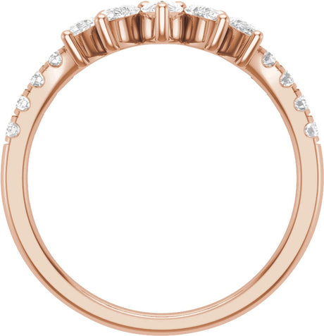 14K Rose 3/4 CTW Lab-Grown Diamond Contour Band