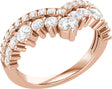 14K Rose Gold 1 CTW Lab-Grown Diamond Contour Band