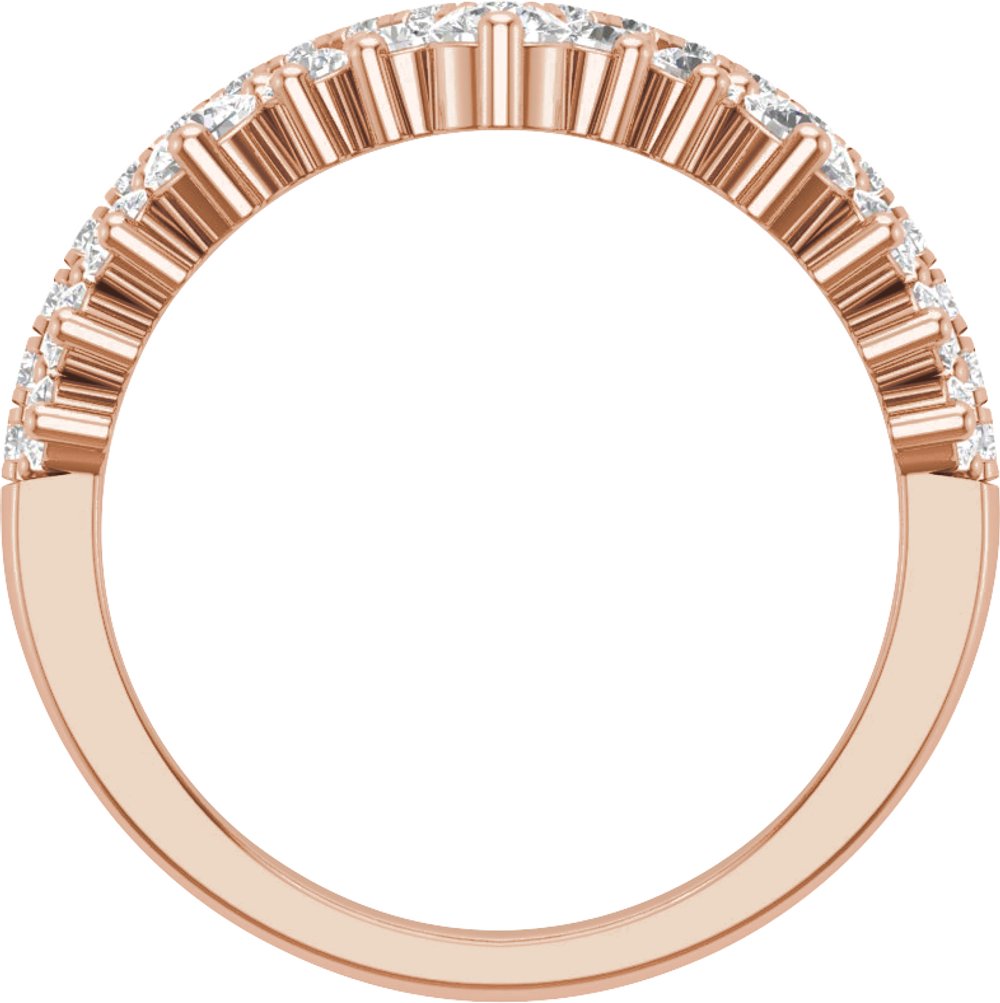14K Rose Gold 1 CTW Lab-Grown Diamond Contour Band