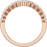 14K Rose Gold 1 CTW Lab-Grown Diamond Contour Band