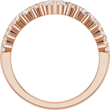 14K Rose Gold 1 CTW Lab-Grown Diamond Contour Band