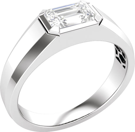 14K White 1 CT Lab-Grown Diamond Band