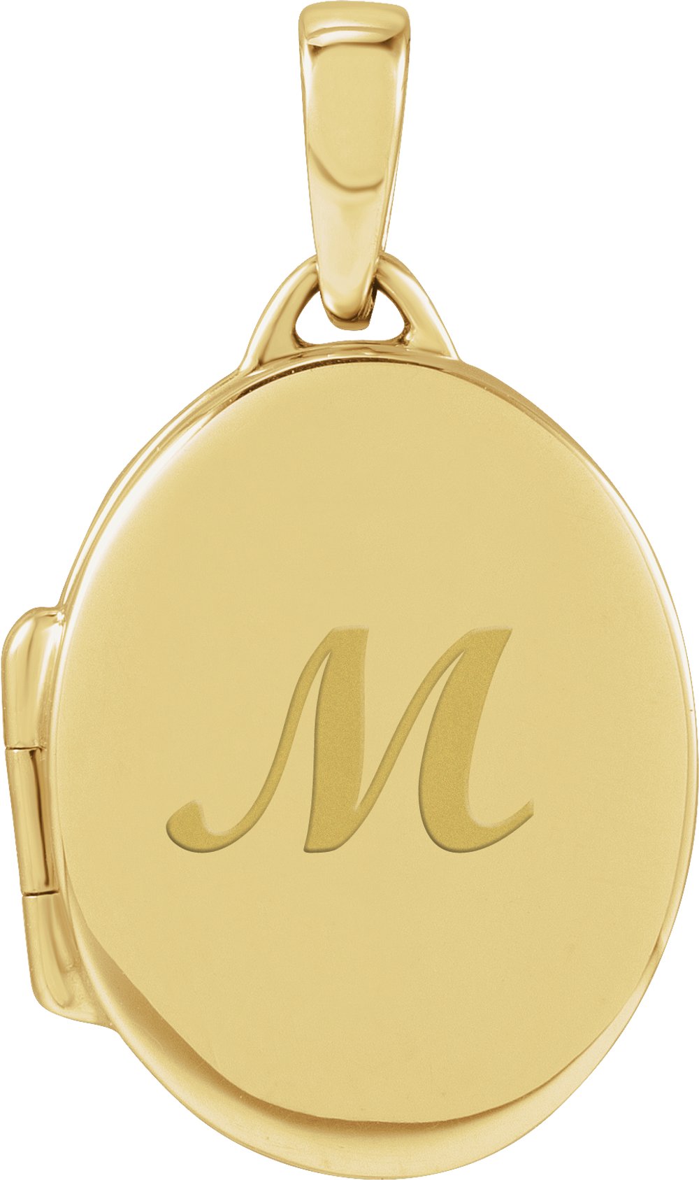 14K Yellow Engravable Oval Locket